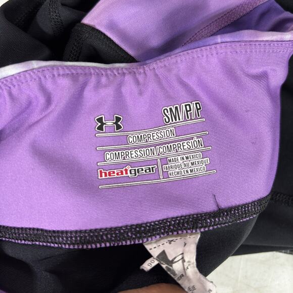 Under Armour HeatGear Compression Leggings  SZ Small Purple Workout Yoga Running - Picture 5 of 13